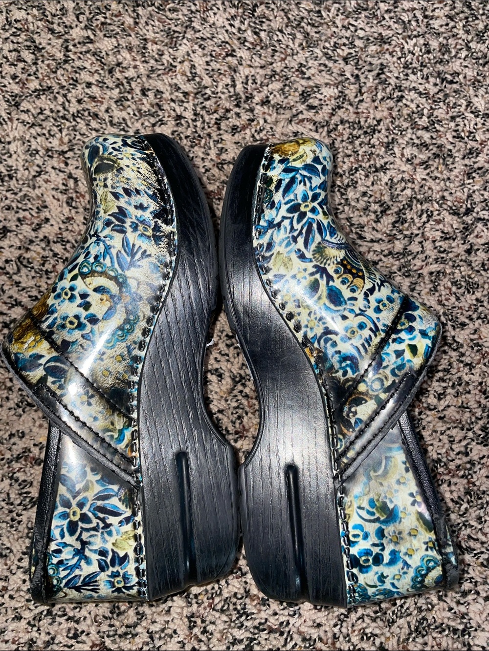 Dansko Leather Floral Paisley Peacock  Women's Nursing Clogs Size 36 | NWOT - Picture 4 of 5